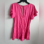 Billabong  Hot Pink Ruffled Sleeve Keyhole Back  Romper Women S Summer Barbiecore Photo 7