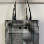 Vintage Lauren Ralph Lauren Plaid Houndstooth Preppy Bucket Shoulder Bag Blue Photo 0
