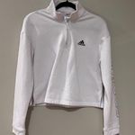 Adidas White Quarter Zip Sweatshirt Photo 4