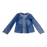 Mengnasai Women's Denim Jacket Diamanté
Embellishment Sleeve Zipper, size XXL Blue Photo 7