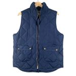 Woolrich Puffer Vest Women's L Blue Quilted Duck Down Full Zip Winter Pockets Photo 0