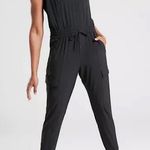 Athleta Unbound Lightweight Sleeveless Cargo Jumpsuit Black Medium Tall Photo 0