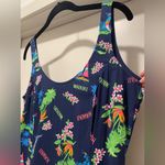 Hollister Waikiki Hawaii Navy Blue Hawaiian Floral Print Mini Tank Dress - S Photo 5
