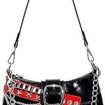 Small Hobo Shoulder Bags Handbag Goth Punk Clutch Purse Trendy Photo 0