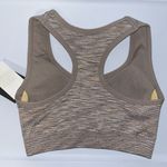 Avia  Seamless Zip Front Racerback Sports Bra Beige Heather Women’s Small S Photo 4