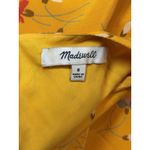 Madewell Split Sleeve Yellow Silk Belladonna Dress in Painted Carnations Size 8 Photo 3