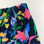 J.Crew Women's Linen Blend Navy Blue Pink Floral Elastic Waist Skirt Size 8 M Photo 7