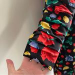 Vintage 80s Arnold Scaasi Boutique Couture Silk Floral Ruched Party Dress 12 Black Photo 2