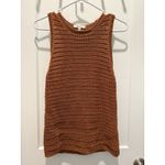 Madewell Women’s Crochet-Knit Crewneck Sweater Tank Warm Coffee Large Brown Photo 2