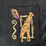 Vintage Julie Stevens by Carol Escritor black linen novelty giraffe cardigan 16 Photo 8