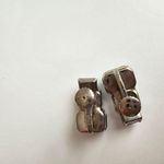 Austrian Glass Blue Emerald Shape Rhinestone Vintage Statement Earrings Photo 1