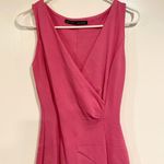 ZARA Basic Pink Sleeveless Ruched V-NeckMini Dress Pink size Small Photo 1