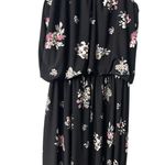 Maurice's  Black Floral‎ Halter Maxi Dress S Wedding Cruise Vacation Cottagecore Photo 9