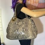 Michael Kors  Fulton Black Python Embossed Leather Hobo Shoulder Bag Photo 5