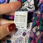 80s VINTAGE FLORAL PEPLUM DRESS MODEST EASTER SPRING CHURCH Purple Size M Photo 4