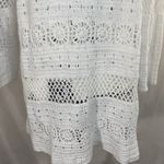 D & Co Crotchet Knitted Long Sleeve Coverup Shirt White Small Photo 2
