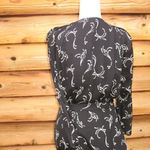 Joie NWT  Black Silk Print Wrap Dress Photo 6