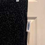 Old Navy NWT  Stevie High Rise Velvet Leopard Print Pants Women Size L Black Photo 2