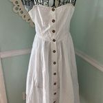 Free People  Women's Perfect Peach Poplin Midi Dress White Large NWT SOLD OUT! Photo 2