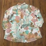 I Linen Tunic Top Womens Large Blouse Paint Splatter Hawaiian Shirt Pockets Pink Photo 4