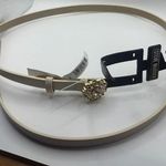 Steve Madden Women’s Ivory Skinny Crystal Flower Detail Belt Size XL NEW Photo 0
