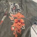 Johnny Was  Draped suede Jacket with Floral Embroidery Photo 2