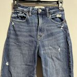 Abercrombie & Fitch  Mom Jeans Women's 23 Blue Denim Distressed High Rise‎ Curve Photo 1
