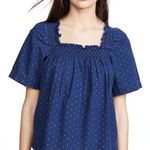 Madewell  Heart Print Boxy Oversize Square Neck Blouse Small Photo 6