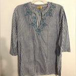Roberta Roller Rabbit  Blue and White Striped Tunic Size Medium Photo 1