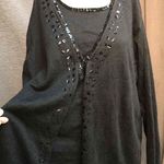 Victoria Jones Black Long Sleeves Sequin Details Embellished Top 2x Photo 3