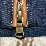 Ralph Lauren  Denim skirt, leather trim, zipper, size 8 Photo 4