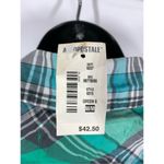 Aeropostale 5----  Cotton Green Plaid Button Up Long Sleeve Top Size Medium NWT Photo 8
