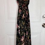 Anthropologie Maeve Gabriella Elegant Floral Black Maxi Dress XXSP Photo 3