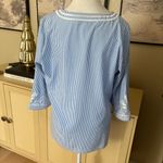 GRETCHEN SCOTT Embroidered Pinstripe Tunic The Reef Blue Size M Size M Photo 5