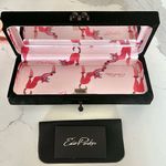 EDIE PARKER Nailed Acrylic Black Suede Clutch Bag Photo 6