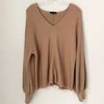 1. State  Ribbed Balloon Sleeve Cotton Blend Sweater Photo 2