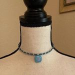 Women’s Bead Costume Necklace Beaded Blue Glass Choker Photo 0