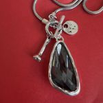 Silver 36" Long Faced Cristal Sweater
Necklace Black Photo 8