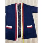 Sandro paris cardigan aNouchica striped-trim woven sweater collegiate coat navy Photo 6
