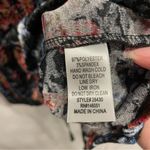 Monteau Cute  floral crushed velvet open tie back puff sleeve whimsigoth top Photo 5