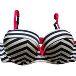 Victoria's Secret Very Sexy Push Up Black White Striped Underwire Bra Size 34C Photo 6