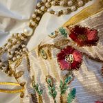 Multicolor Emboidered Floral Cream Pouch Multi Photo 2