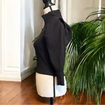 Free People  Black Ribbed Puff Shoulder Mock Neck Sweater - Size Small Photo 6