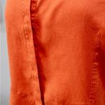 JJill Love Linen Zinnia Orange Button Front Shirt Dress Size M Lagenlook Size M Photo 4