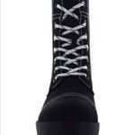 Seven7 Combat Boots Jodi Black Faux Leather Lace Up Contrast Stitching Size 10 Photo 10
