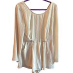 Illa Illa  Women's Ivory Long‎ Sleeve Scoop short jumpsuit M Photo 5