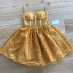 OK Bridal Sequin Boned Sheer Mini Prom/ Bridesmaid Dress in Gold Photo 0