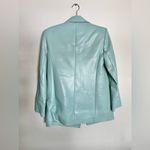 Alice + Olivia NWT Dunn Vegan Leather Roll Cuff Blue Blazer Breeze Size Small Photo 6