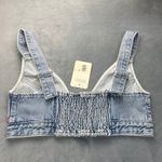Levi's NWT  Women's Joli Denim Bralette  Cropped Top Smocked Back Size Large Photo 1