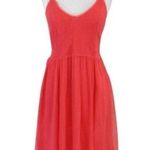 Rebecca Taylor 8 Coral Smocked-Top Sleeveless Dress Photo 0